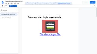 
                            4. Free member login passwords - Google Docs & Spreadsheets