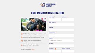 
                            7. Free Membership Registration Signup | Online Trading Academy