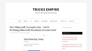 
                            7. Free Minecraft Accounts 2019 - 