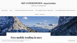 
                            8. Free mobile trading in mcx commodity market – SKY COMMODITIES ...