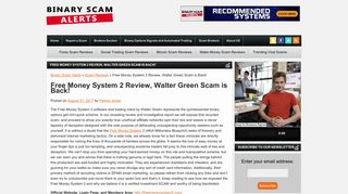 
                            8. Free Money System 2 Review, Walter Green Scam is Back! | Binary ...