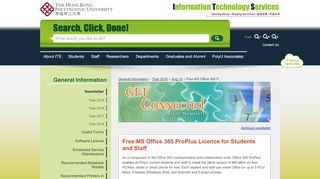 
                            2. Free MS Office 365 ProPlus Licence for Students and Staff - PolyU