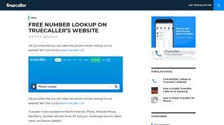 
                            7. Free Number Lookup on Truecaller's Website - Truecaller Blog