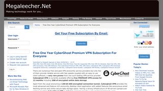 
                            7. Free One Year CyberGhost Premium VPN Subscription For Everyone ...