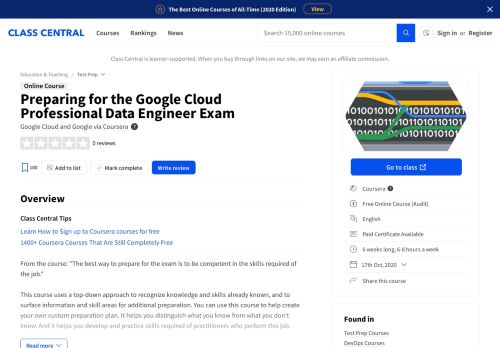 
                            6. Free Online Course: Preparing for the Google Cloud ...