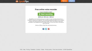
                            3. Free online voice recorder - SpeakPipe
