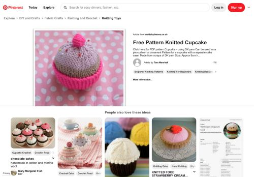 
                            2. Free Pattern Knitted Cupcake - Crafts by the Sea | New knitting ...