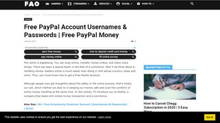 
                            3. Free PayPal Account Usernames & Passwords | Free PayPal Money