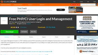 
                            10. Free PHP/CI User Login and Management download | SourceForge.net