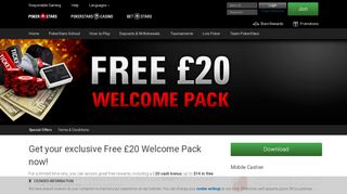 
                            6. Free £20 Welcome Pack - PokerStars Deposit Bonus - Free ...