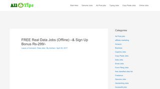 
                            5. FREE Real Data Jobs (Offline) –& Sign Up Bonus Rs-299/-