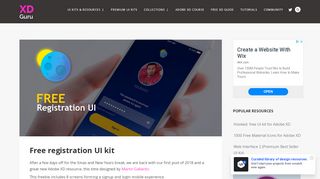 
                            3. Free registration UI kit - XDGuru.com