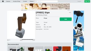 
                            5. [FREE] Sign - Roblox