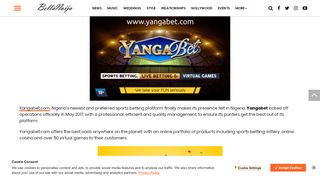 
                            3. Free Sign Up Bonus on Sports Betting Platform YangaBet - BellaNaija