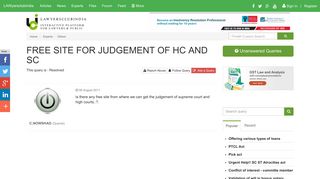 
                            7. FREE SITE FOR JUDGEMENT OF HC AND SC - Lawyers Club India