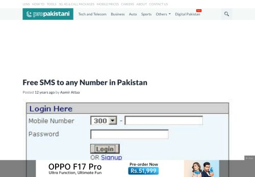 
                            7. Free SMS to any Number in Pakistan - ProPakistani