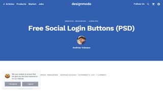 
                            4. Free Social Login Buttons (PSD) - Designmodo