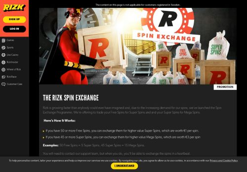 
                            3. Free Spins Casino Bonus - The Rizk Spin Exchange - Rizk.com