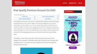 
                            5. Free Spotify Premium Account on 2019(100% working) - Techwebsites
