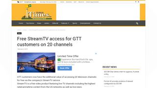 
                            9. Free StreamTV access for GTT customers on 20 channels | Guyana ...