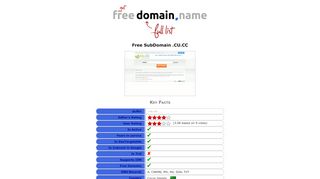 
                            3. Free SubDomain .CU.CC | GetFreeDomain.Name