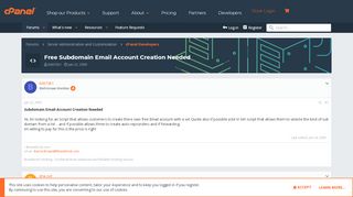 
                            11. Free Subdomain Email Account Creation Needed | cPanel Forums