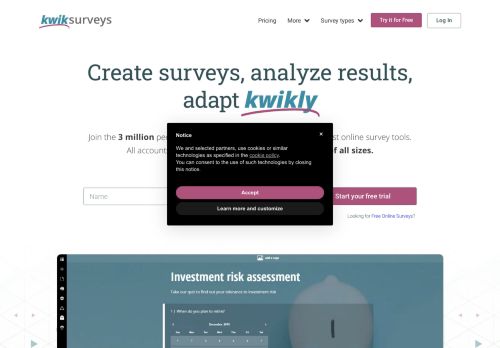 
                            9. Free Survey Maker - ($0 for non-profit, startups, students)