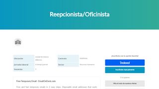 
                            6. Free Temporary Email - EmailOnDeck.com: Reepcionista/Oficinista