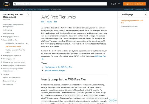 
                            6. Free Tier Limits - AWS Billing and Cost Management