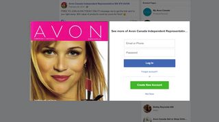 
                            6. FREE TO JOIN AVON TODAY ONLY!! message... - Avon Canada ...