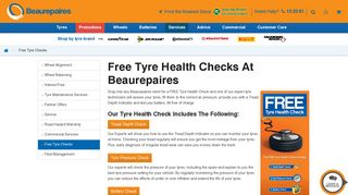 
                            8. Free Tyre Checks At Beaurepaires - Get A Tyre Check Now