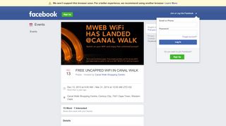 
                            4. FREE UNCAPPED WIFI IN CANAL WALK - Facebook