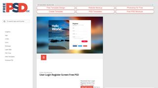 
                            8. Free User Login Register Screen Free PSD at FreePSD.cc