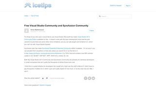 
                            12. Free Visual Studio Community and Syncfusion Community – Icetips