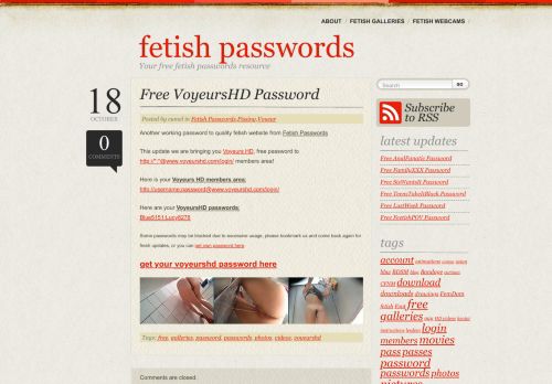 
                            7. Free VoyeursHD password @ Fetish Password www.fetishpasswords ...