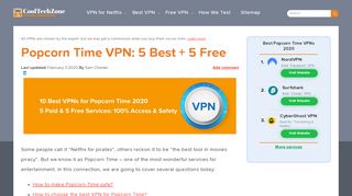 
                            4. Free VPN for Popcorn Time to Use in 2019 - CoolTechZone