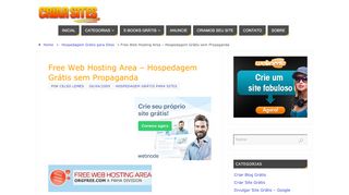 
                            5. Free Web Hosting Area - Hospedagem Grátis sem Propaganda PHP