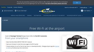 
                            8. Free Wi-Fi - Airport G. Marconi Bologna BLQ - Aeroporto Bologna