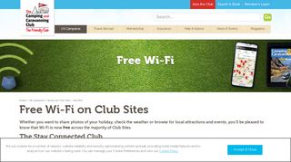 
                            4. Free Wi-Fi on Club Sites - The Camping and Caravanning Club