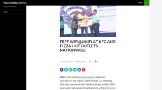 
                            6. Free wifi@unifi at KFC and Pizza Hut outlets nationwide - ...