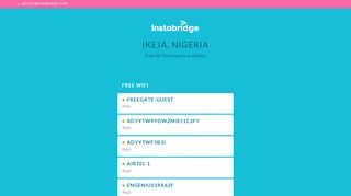 
                            10. Free WiFi in Ikeja - Instabridge