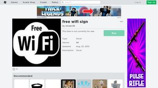 
                            10. free wifi sign - Roblox