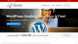 
                            3. Free WordPress hosting - host WordPress website easily! - 000Webhost