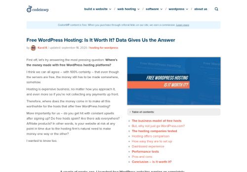 
                            13. Free WordPress Hosting: Is It Worth It? Data Give Us the Answer