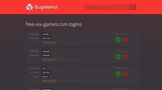 
                            9. free-xxx-games.com logins - BugMeNot
