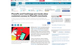 
                            10. Freecharge: PhonePe and FreeCharge join hands allow customers ...