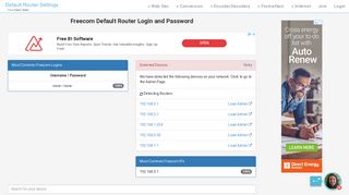 
                            7. Freecom Default Router Login and Password - Clean CSS