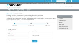 
                            5. Freecom - Registrazione prodotto