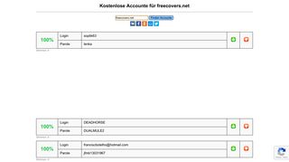 
                            1. freecovers.net - kostenlose Accounte, Parolen und Logine