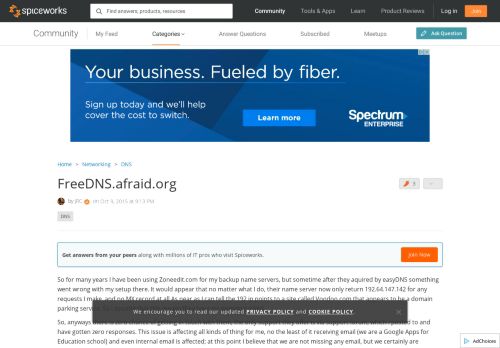 
                            7. FreeDNS.afraid.org - Spiceworks Community